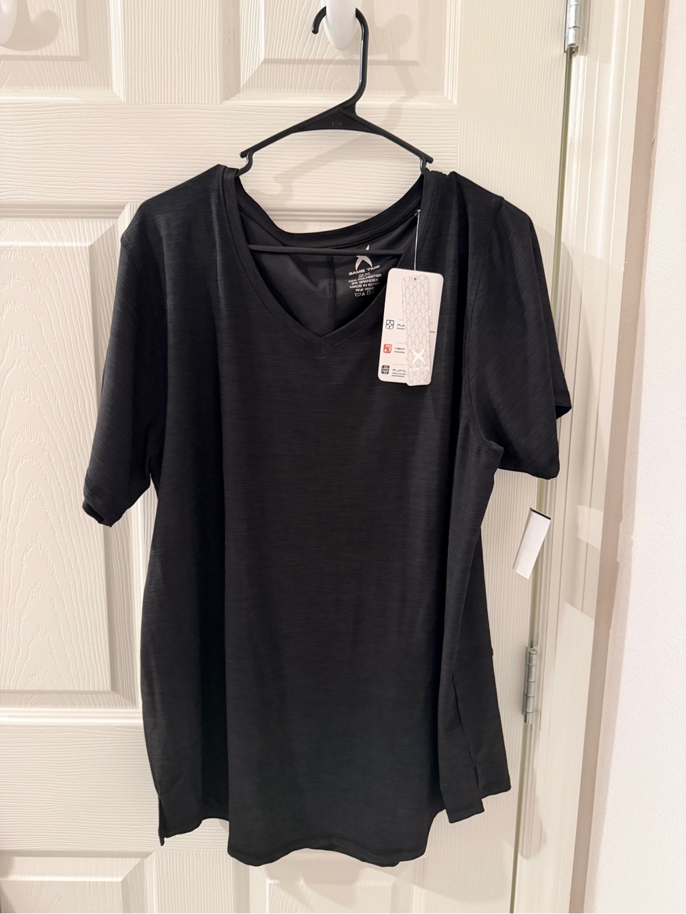 Game Time Black V-Neck Short Sleeve Tee